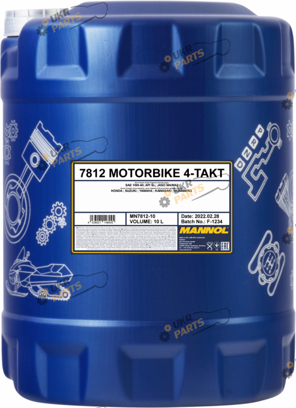 Моторное масло Mannol 4-Takt Motorbike ESTER Technology 10W-40 10 л (MN7812-10)