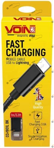 Кабель Voin Lightning 3 А (CC-1802L BK)