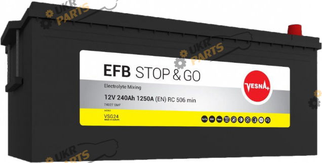 Грузовой аккумулятор Vesna EFB Truck (3) 240 Ач (453 612)