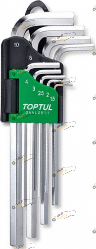 Набор шестигранников Toptul (1.5-10 мм) 9 шт (GAAL0911)