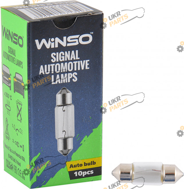 Лампочка салона Winso C10W 10W SV8.5 T11x31 упаковка 10шт (713200)