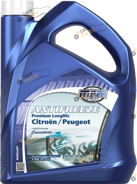 Концентрат антифриза MPM Oil Premium Longlife Citroen-Peugeot G11 синий 5 л (86005APC)