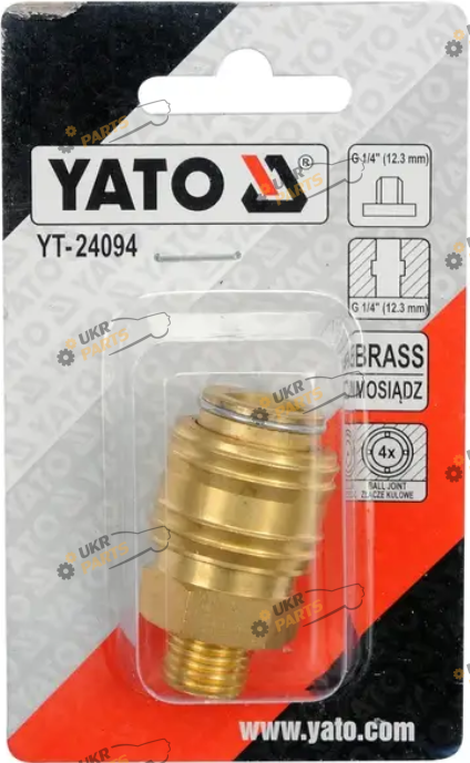 Быстроразъемное соединение Yato латунное, Ø= 1/4