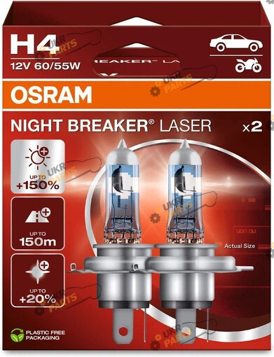 Галогеновая лампа Osram H4 2 шт (64193 NL-2HB)