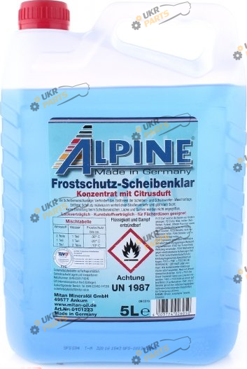 Жидкость омывателя концентрат зимняя Alpine Frostschutz Scheibenklar -80 °C 5 л (1225-5)