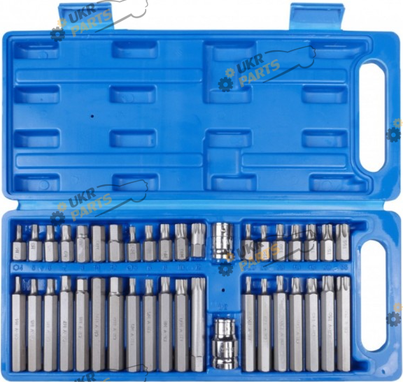 Набор бит Viktec TORX T20-T55мм, HEX4-12мм, SPLINE M5-M12мм 40 шт (VT13093)
