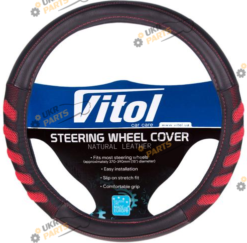 Чехол на руль Vitol M (37-39 см) черно-красный (VLU-1808010 BK/RD M)