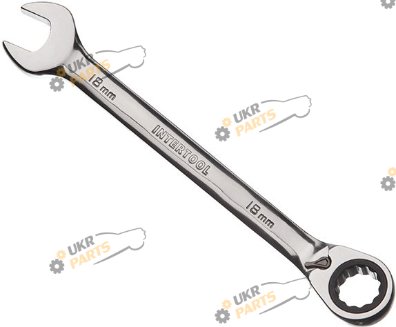 Ключ комбинированный Intertool с трещеткой 18 мм (XT-1318)