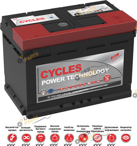 Автомобильный аккумулятор Faam START-STOPCYCLES Lead Acid 570А 60 Ач (60A22)