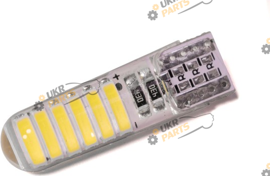 Лампочка StarLight T10 12 диодов 7020 12V 1W WHITE / печатная плата в силиконе (29023015)