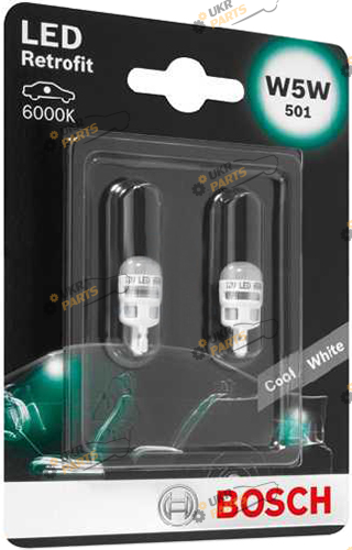 Лампочка салона Bosch Retrofit W5W W2.1x9.5d 12V (1987301505)