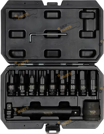 Набор бит Yato TORX/HEX к квадратам 1/2