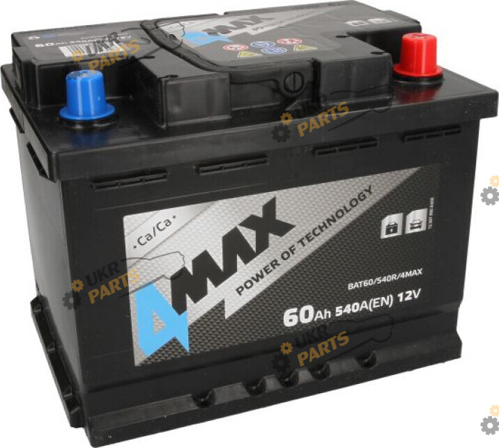 Автомобильный аккумулятор 4Max R+ 540 А 60 Ач (BAT60540R4MAX)