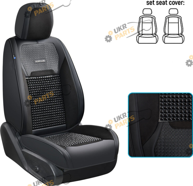 Чехлы для сидений Voin V-8888 Bk Bk 2 пер+2 підг екошкіра черные (67383)