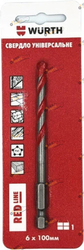 Сверло универсальное Wurth RED LINE 8 мм (1641208012)