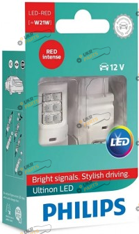 LED лампа Philips Ultinon red W21W 0.6 Вт (11065ULRX2)