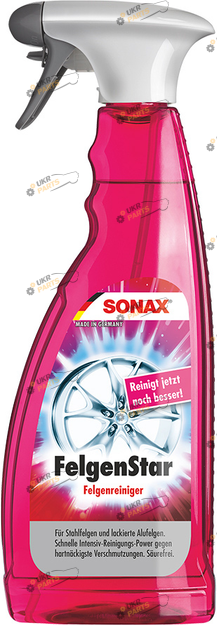 Очиститель для колесных дисков Sonax FelgenStar, бескислотный 0.75 л (227400)