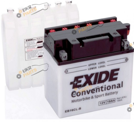 Мотоциклетный аккумулятор Exide 19 Ач (EB16CL-B)