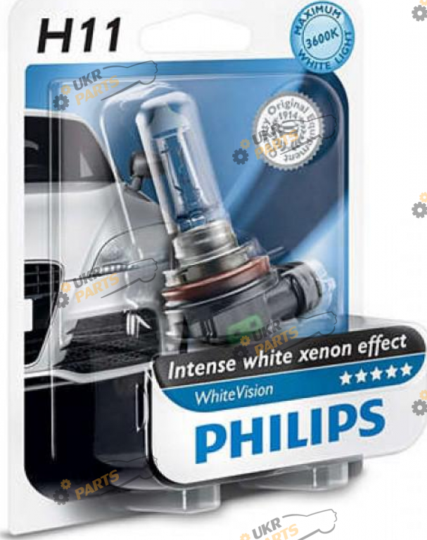Галогеновая лампа Philips WhiteVision +60%, H1 1 шт (22649)
