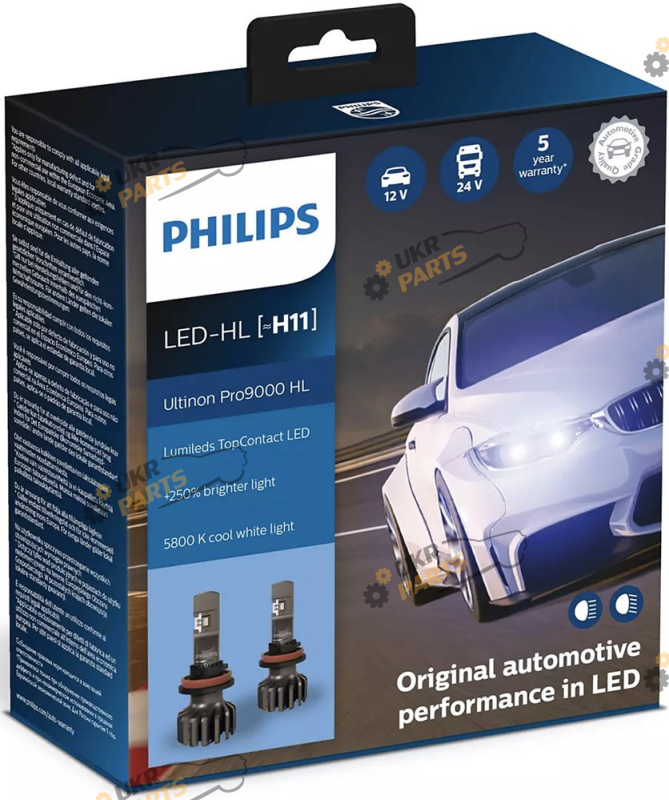 LED лампа Philips LED H11 11362U90CWX2 Ultinon Pro9000 +250% Х2 H11 18 Вт (11362U90CWX2)