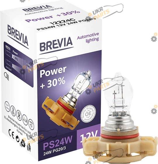 Лампочка габарита Brevia PG20/3 Power +30% CP (10/500 шт.) (12224C)