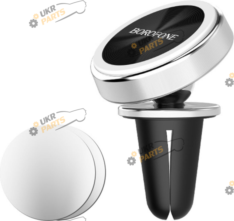 Держатель для телефона на дефлектор Borofone BH6 Platinum metal magnetic Silver (BH6S)