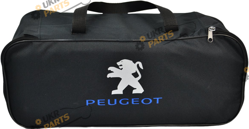 Сумка органайзер Poputchik Peugeot чорна 1 відділ розмір 45,5 х 18 х 18,5 см 16 л (03-130-1Д)