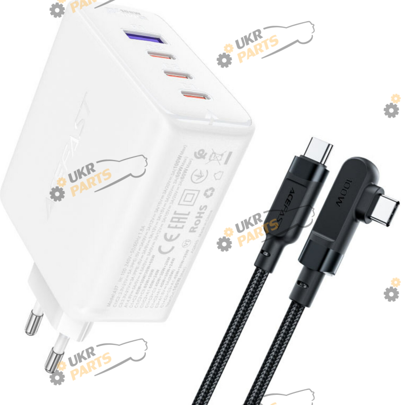 Зарядное устройство Acefast A37 PD100W GAN WHITE Type-C 2.4 А (AFA37W)