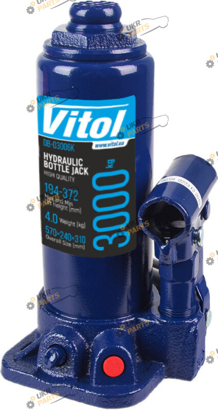 Бутылочный Домкрат Vitol 3 т Гидравлический (DB-03006K)