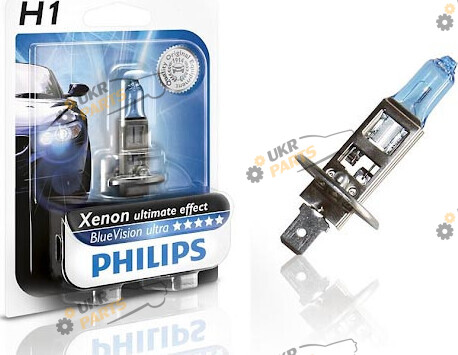 Галогеновая лампа Philips BlueVision Ultra H1 1 шт (12258BVUB1)