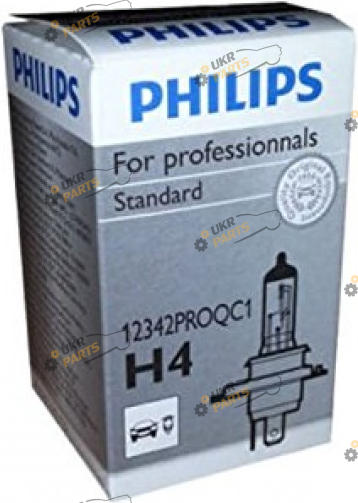 Галогеновая лампа Philips H4 60/55W 12V P43t Standart H4 1 шт (12342PROQC1)