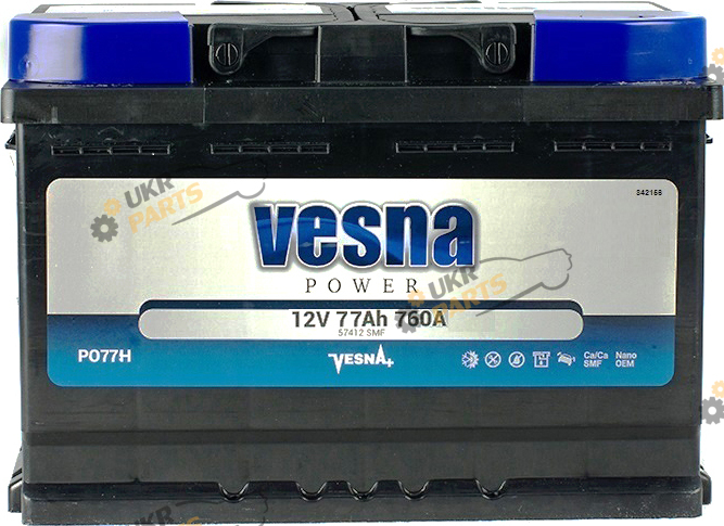 Автомобильный аккумулятор Vesna NEW!!!! Power Euro 77 Ач (415077)