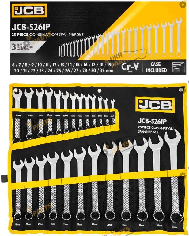 Набор рожково-накидных ключей JCB 6 мм - 32 мм, 25 шт (СТ-00163289)