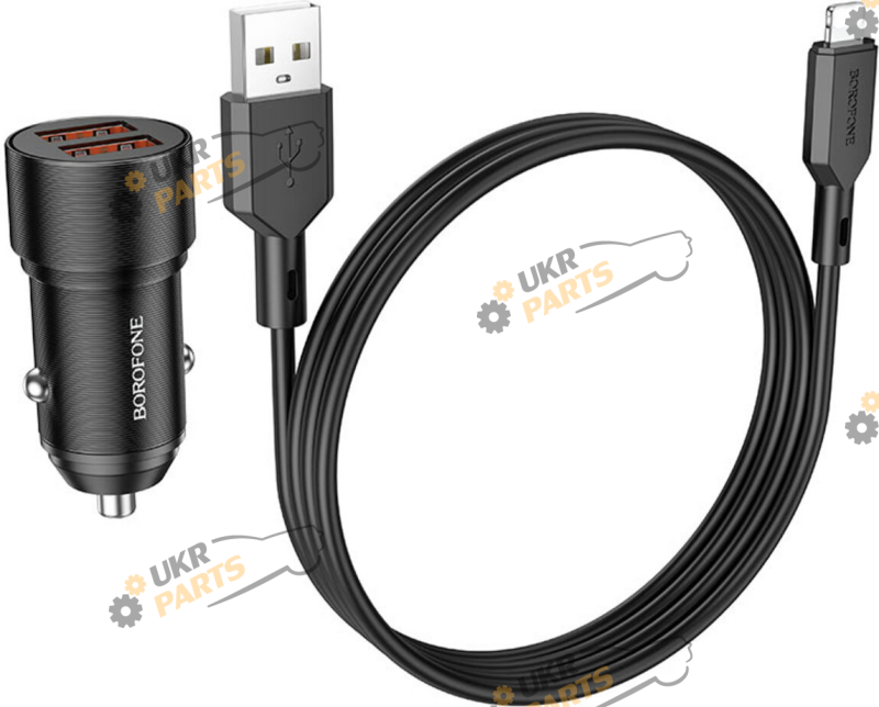 Зарядное устройство Borofone BZ19 Wisdom dual port set iP Black USB 2.4 А (BZ19LB)
