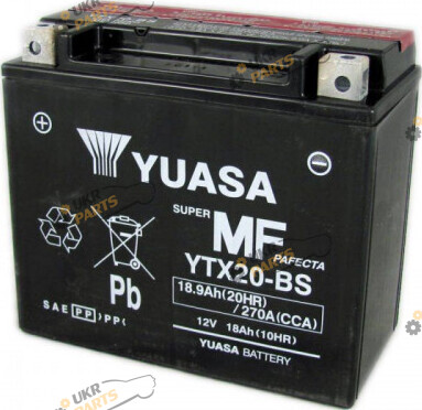Мотоциклетный аккумулятор Yuasa МОТО MF VRLA Battery 18.9 Ач (YTX20-BS)