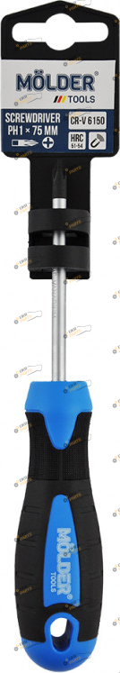 Отвертка MOLDER PH1x75mm 1 шт (MT32104)