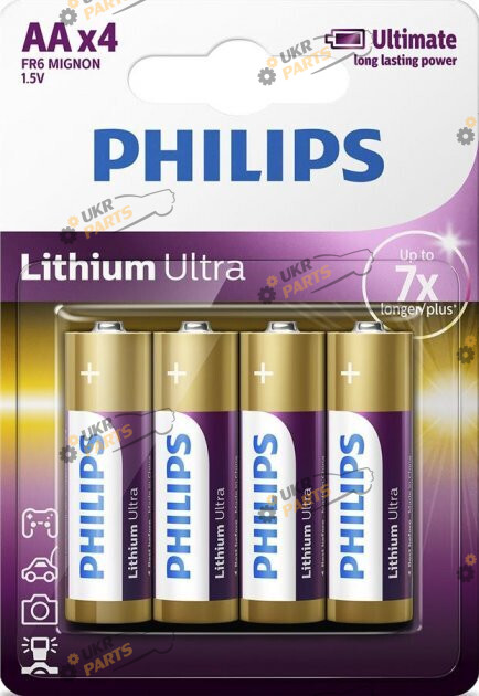 Батарейка Philips LITHIUM ULTRA FR6 AA 4 шт. (FR6LB4A/10)