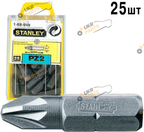Набор бит Stanley PZ2 х 25 мм, 25 шт (1-68-949)