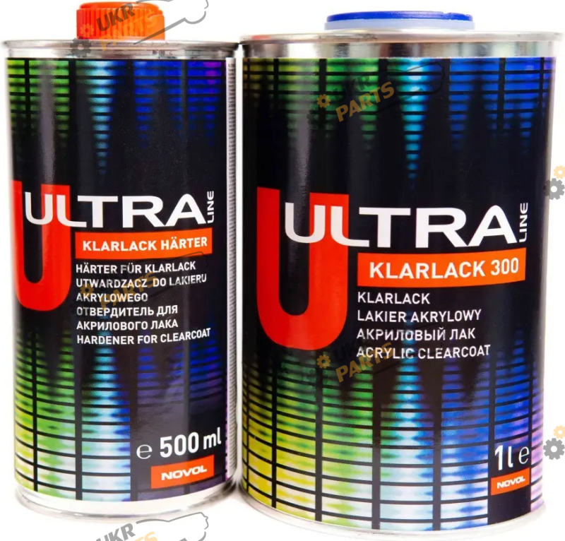 Лак Novol Ultra Line 300 2+1, с затвердителем 0.5 л прозрачный 1 л (99224)