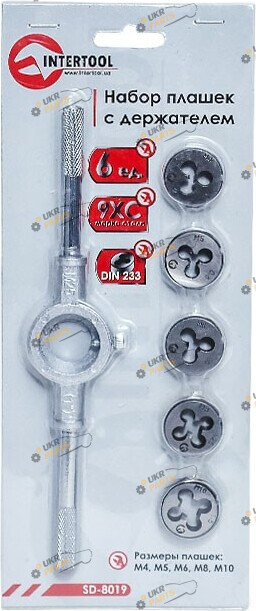 Intertool Набор плашек с держателем (SD-8019)