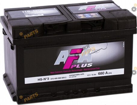 Автомобильный аккумулятор AFA R+ 680 A 72 Ач (572 409 068)