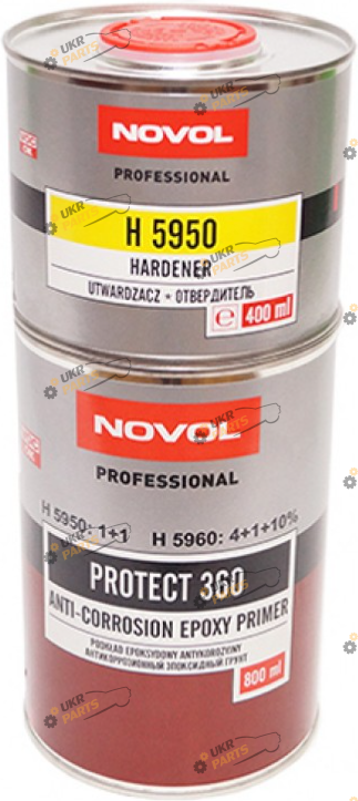 Грунтовка Novol Эпоксидная PROTECT 360 4+1, с затвердителем 0,8 л серый 800 мл (37200)