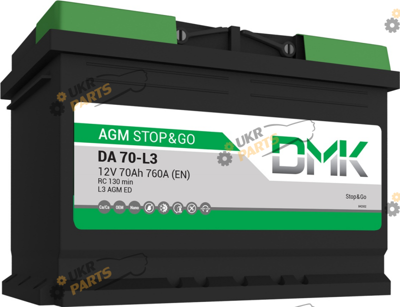 Автомобильный аккумулятор DMK AGM Stop&Go 60 Ач (DGM60)