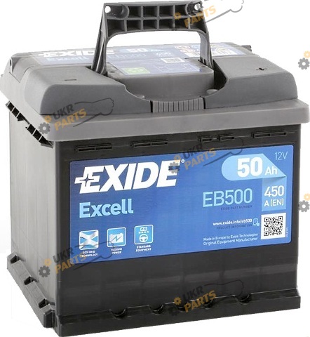 Автомобильный аккумулятор Exide EXCELL (EB500), 450 А 50 Ач (EB500)