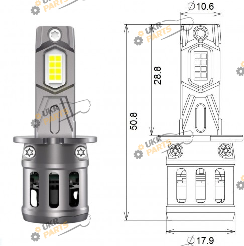 LED лампа QLine Small Active H3 52 Вт (00-00020365)
