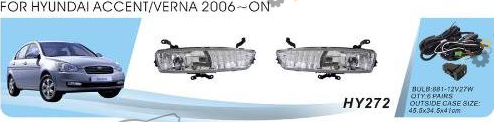 Фара противотуманная DLAA 27 Вт Hyundai Accent/Verna 2006-10 (HY-272W)