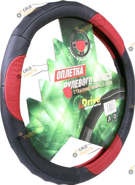 Чехол на руль inDrive L (39-41 см) черно-красный (IDL-27222 L)
