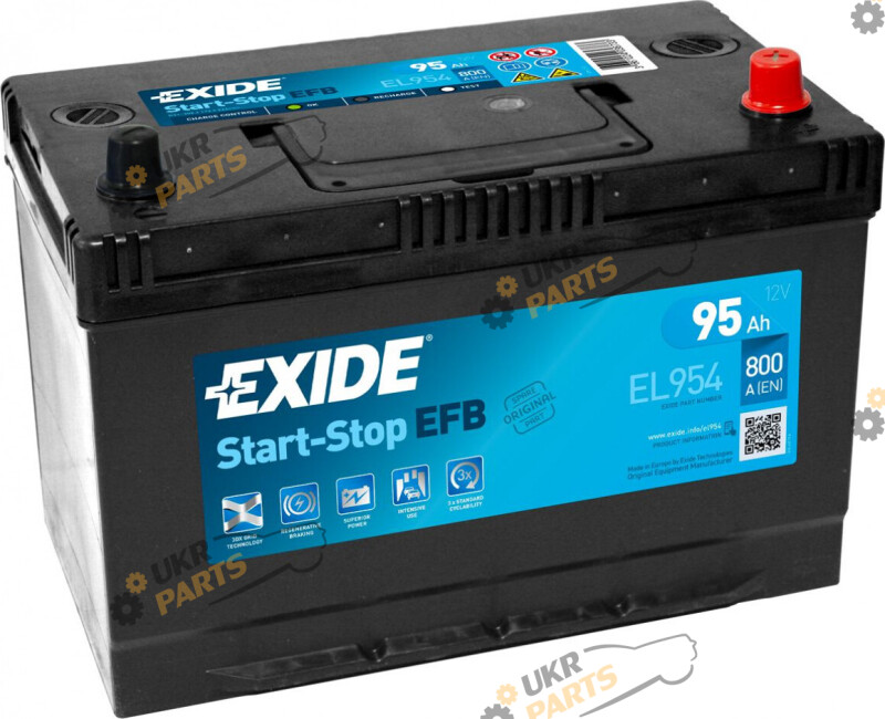 Автомобильный аккумулятор Exide EFB R+, EN800 95 Ач (EL954)