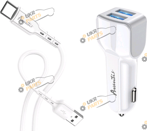 Зарядное устройство Avantis A910 White с кабелем Type C USB 2.4 А (A910 white Type C)