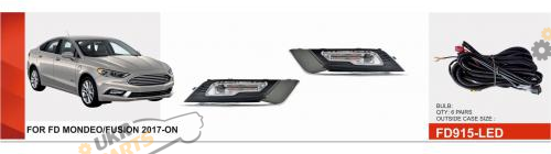 Фара противотуманная Vitol 55 Вт Ford Fusion 2017-18 (FD-915-LED)